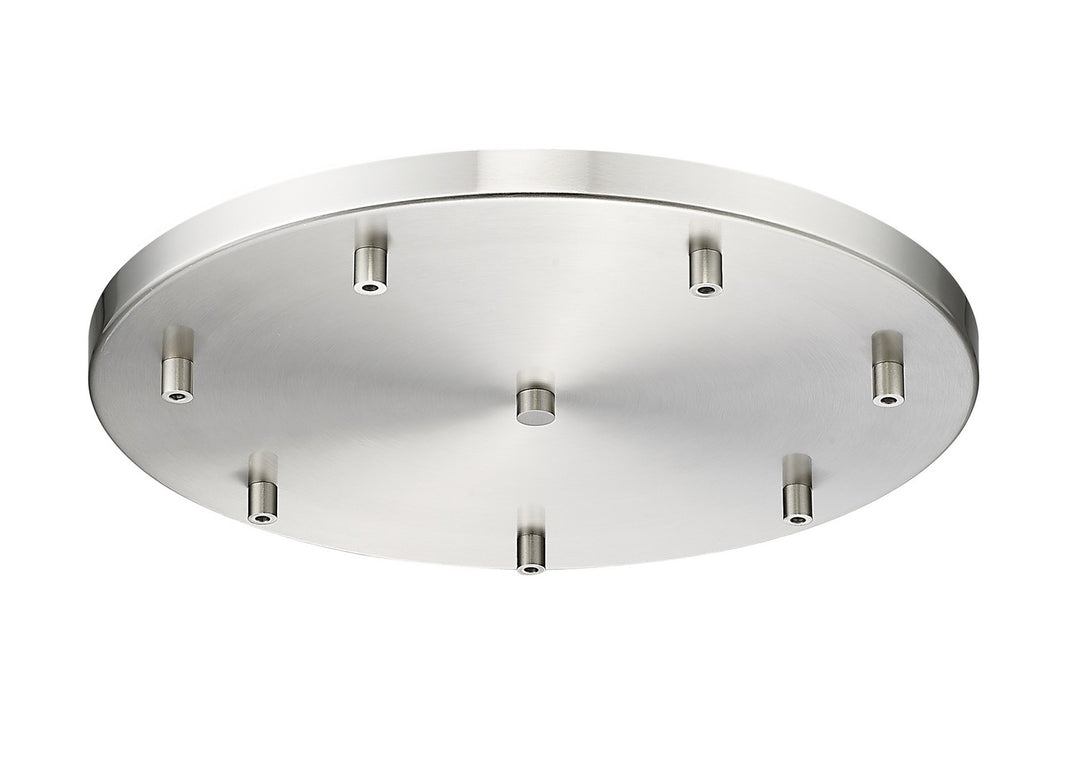 Multi Point Canopy Seven Light Ceiling Plate in Brushed Nickel - available from The Lighting Shoppe, trusted by Canadian homeowners