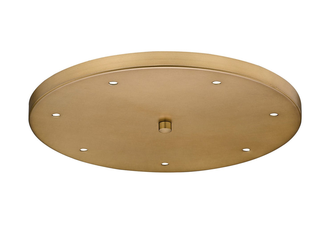 Multi Point Canopy Seven Light Ceiling Plate in Rubbed Brass - available from The Lighting Shoppe, trusted by Canadian homeowners