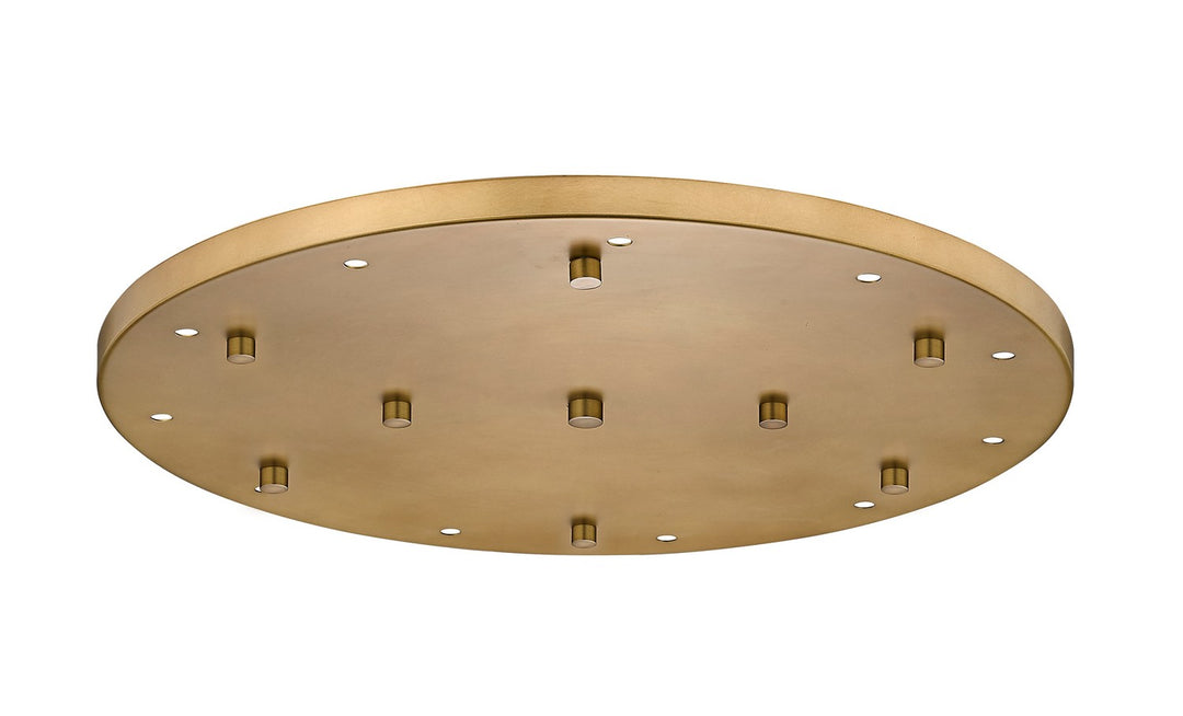 Multi Point Canopy 11 Light Ceiling Plate in Rubbed Brass - available from The Lighting Shoppe, trusted by Canadian homeowners