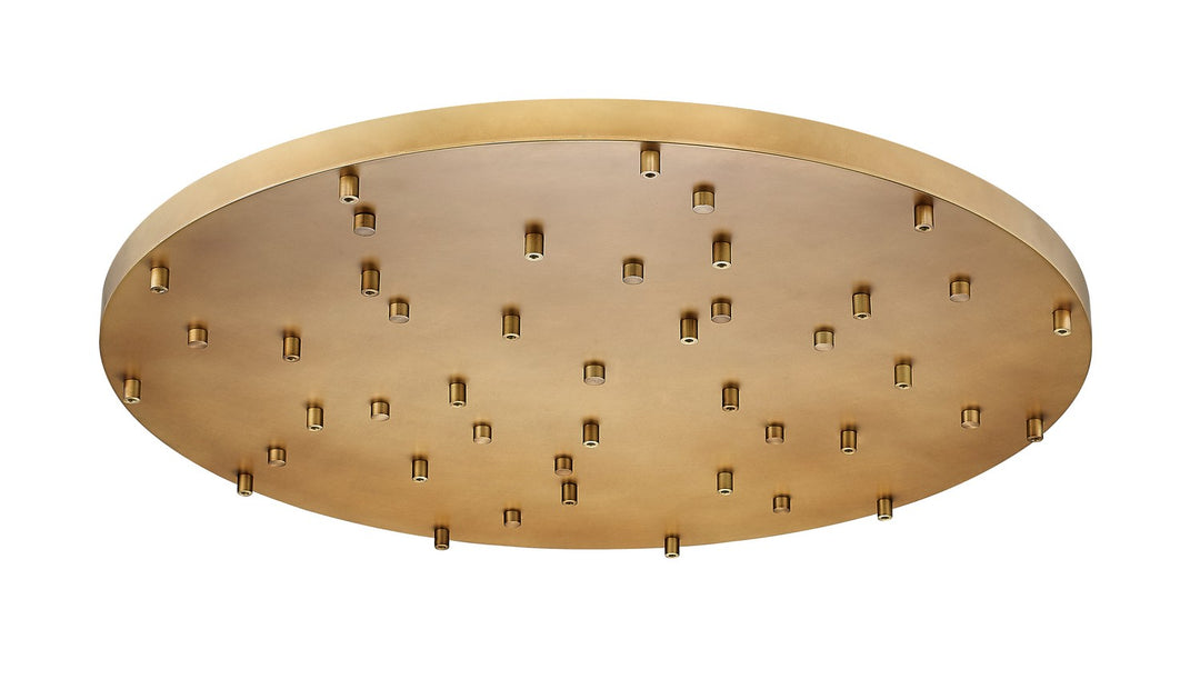 Multi Point Canopy 27 Light Ceiling Plate in Rubbed Brass - available from The Lighting Shoppe, trusted by Canadian homeowners