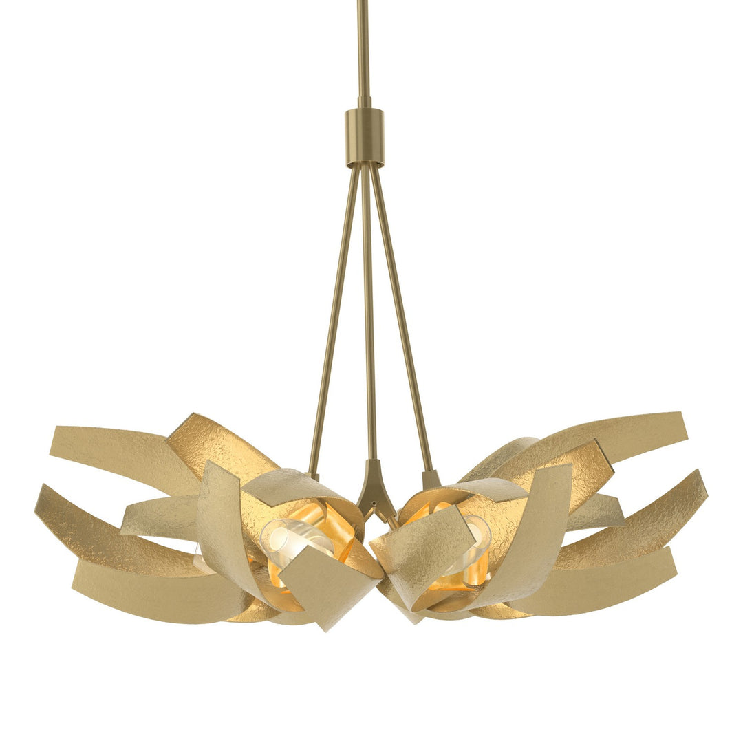 Hubbardton Forge Canada - 136502-SKT-MULT-86-BR-YE0352 - Six Light Pendant - Corona - Modern Brass