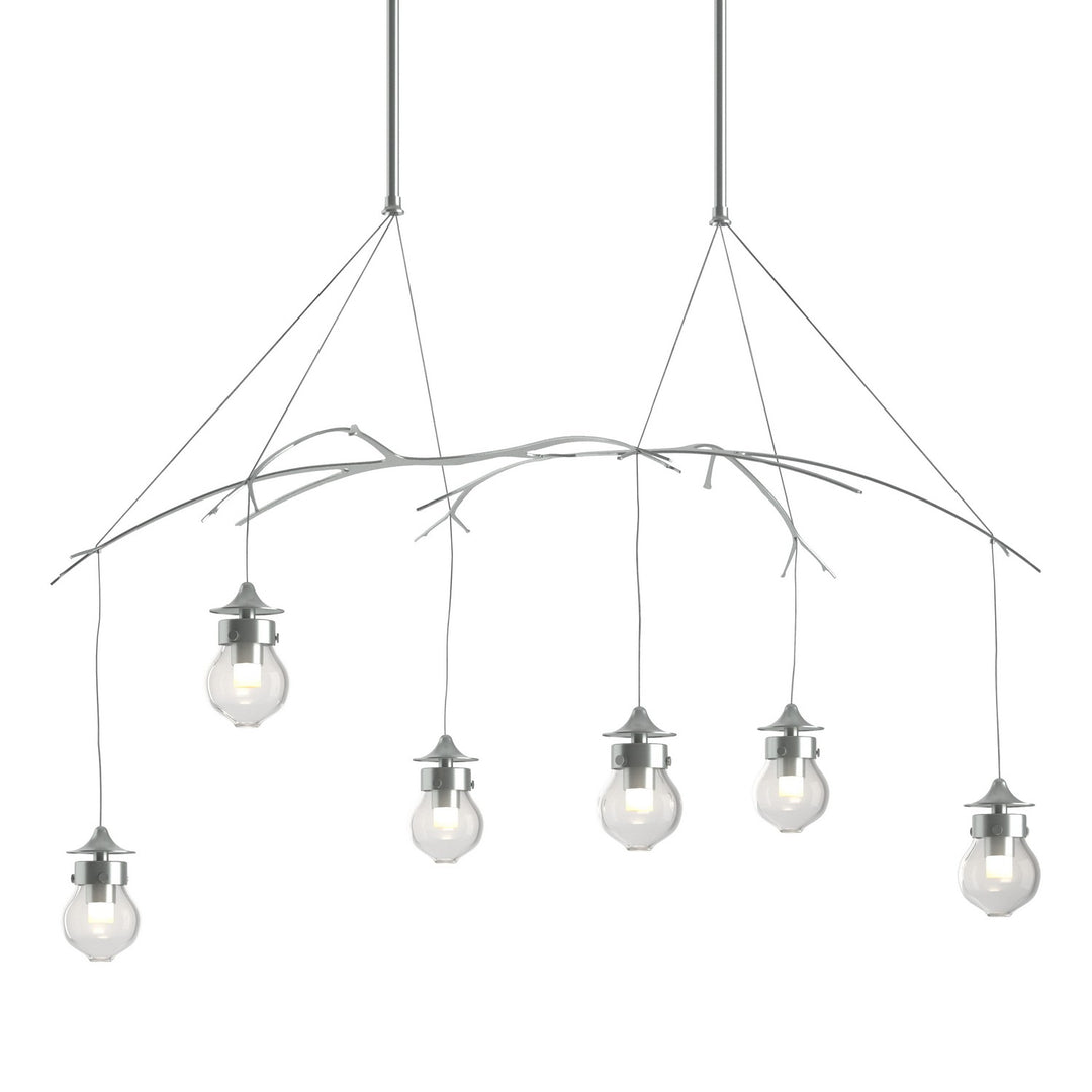 Hubbardton Forge Canada - 136560-SKT-LONG-82-ZM0565 - Six Light Pendant - Kiwi - Vintage Platinum