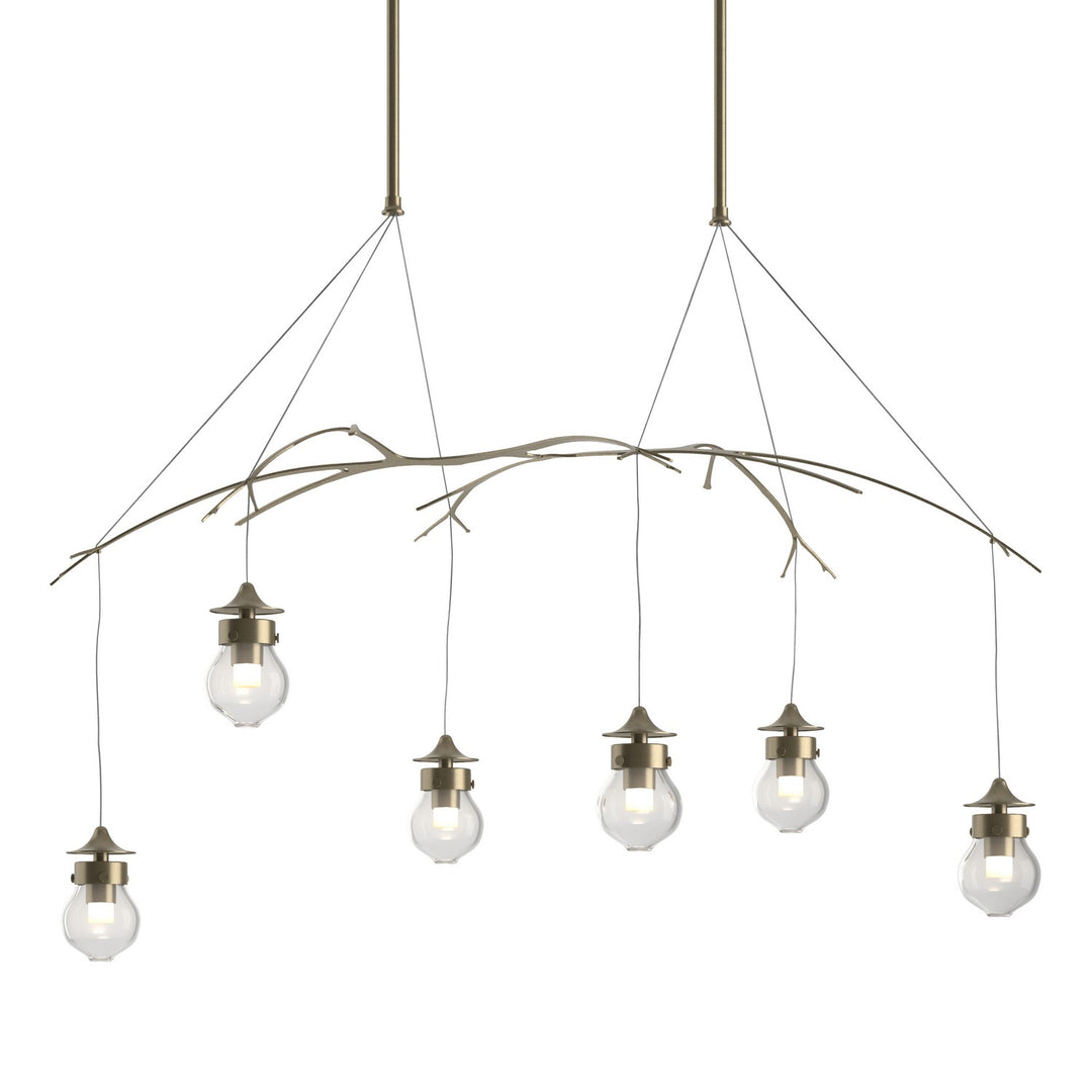 Hubbardton Forge Canada - 136560-SKT-SHRT-84-ZM0565 - Six Light Pendant - Kiwi - Soft Gold
