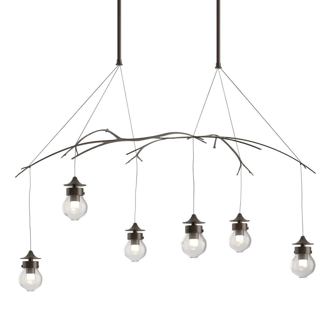 Hubbardton Forge Canada - 136560-SKT-STND-05-ZM0565 - Six Light Pendant - Kiwi - Bronze