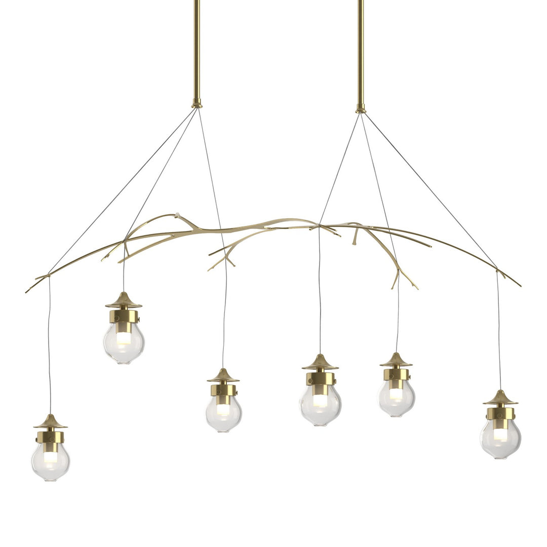 Hubbardton Forge Canada - 136560-SKT-STND-86-ZM0565 - Six Light Pendant - Kiwi - Modern Brass