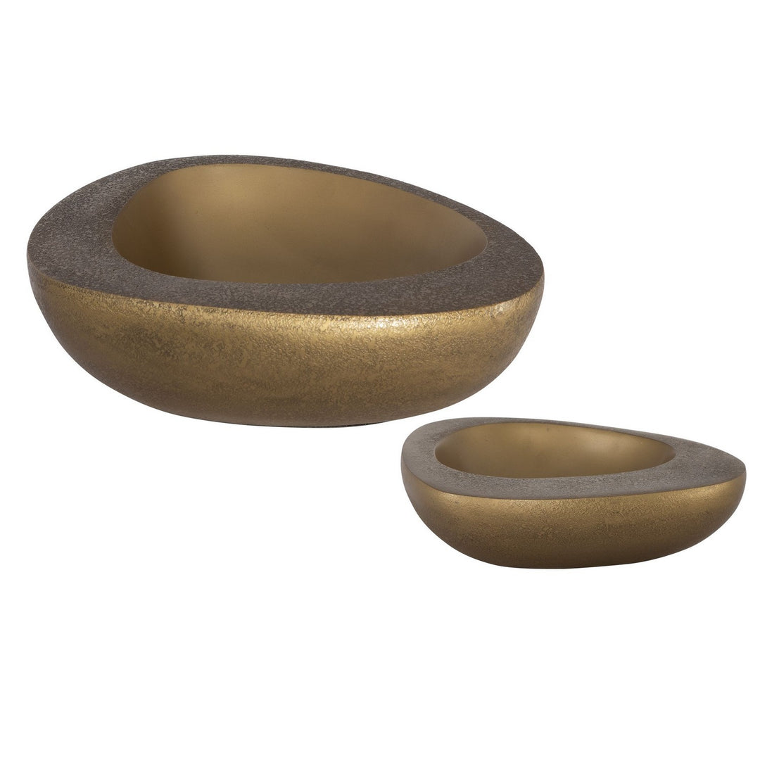 Ovate Bowls, Set Of 2 in Antique Brass - available from The Lighting Shoppe, trusted by Canadian homeowners