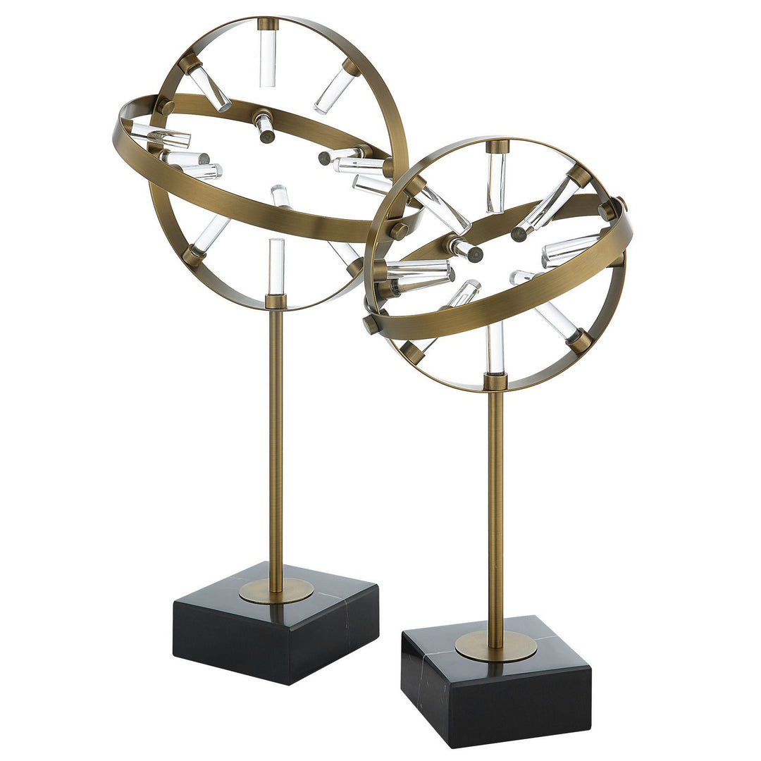 Realm Sculptures, Set Of 2 in Black Marble - available from The Lighting Shoppe, trusted by Canadian homeowners