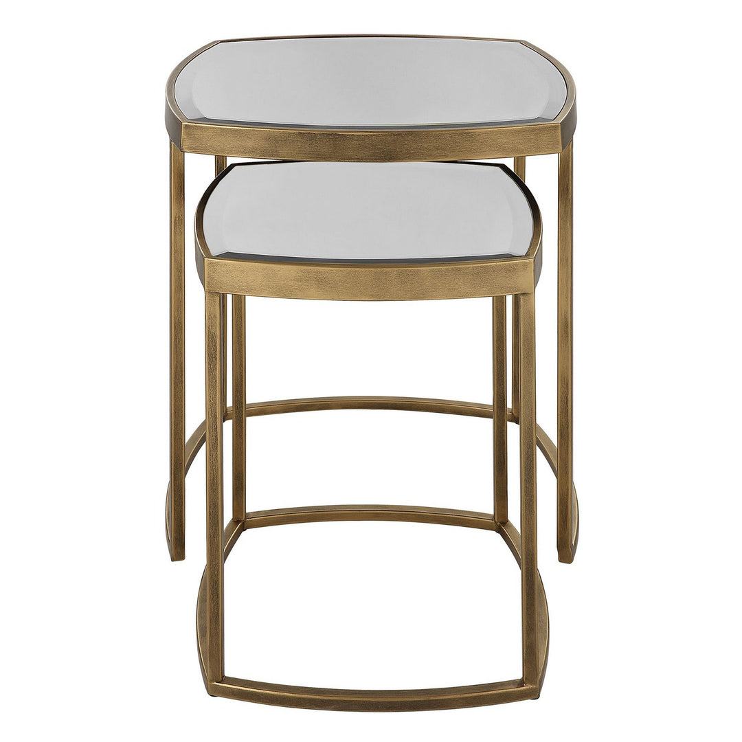 Vista Nesting Tables, Set Of 2 in Antique Gold - available from The Lighting Shoppe, trusted by Canadian homeowners