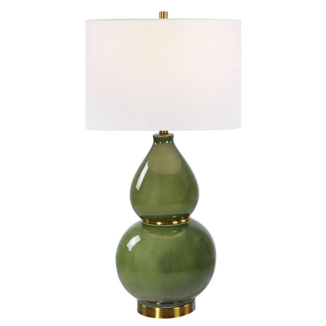 Gourd One Light Table Lamp in Antiqued Brass - available from The Lighting Shoppe, trusted by Canadian homeowners