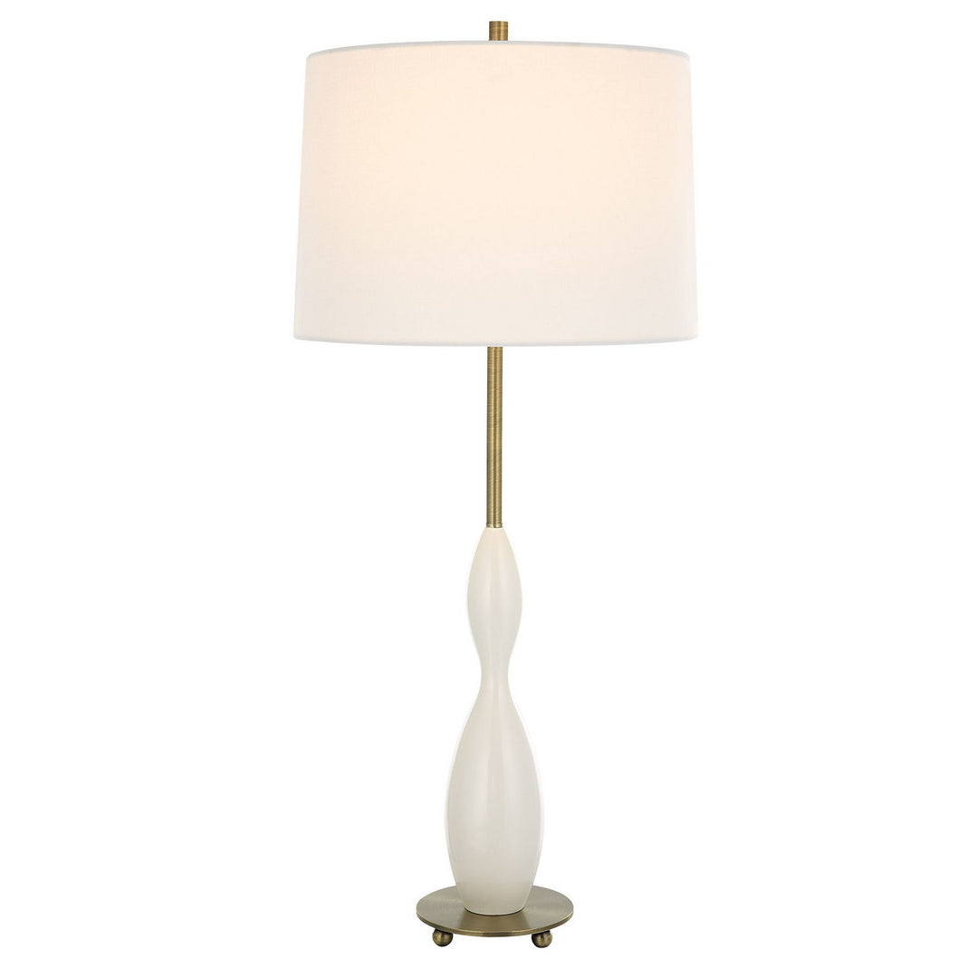 Annora One Light Table Lamp in Antiqued Brass - available from The Lighting Shoppe, trusted by Canadian homeowners