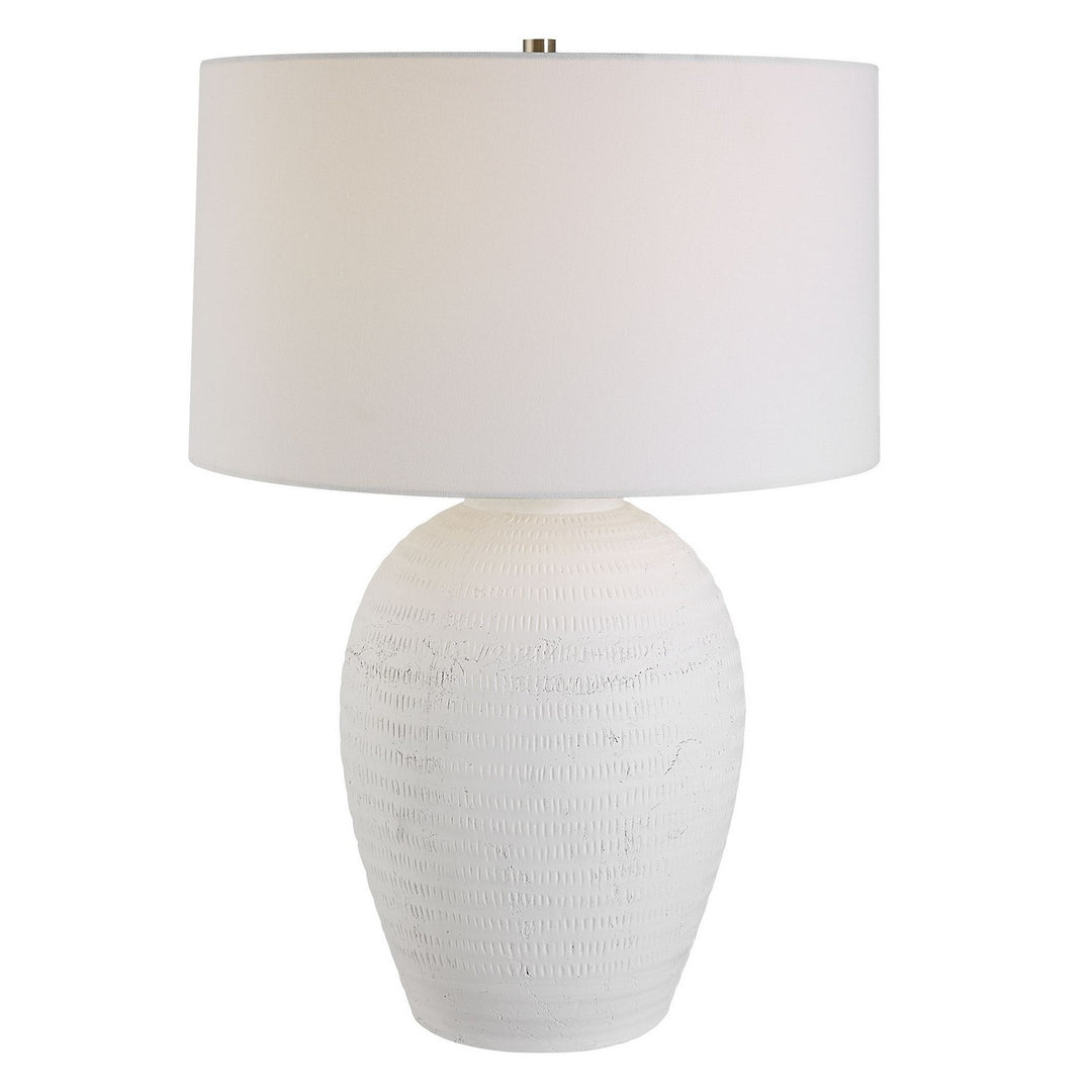 Reyna One Light Table Lamp in Brushed Nickel - available from The Lighting Shoppe, trusted by Canadian homeowners