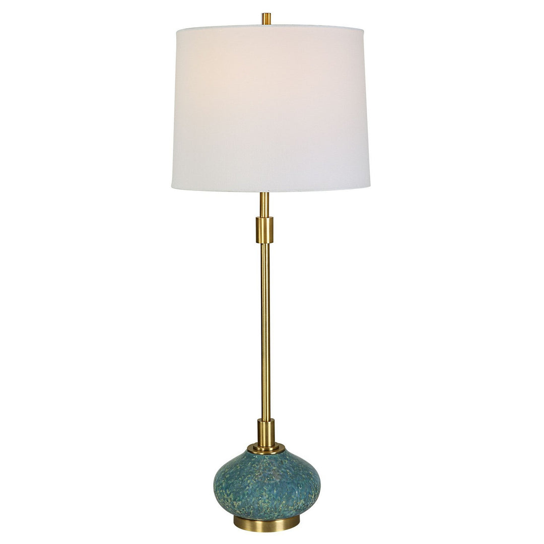Kaimana One Light Buffet Lamp in Antiqued Brass - available from The Lighting Shoppe, trusted by Canadian homeowners
