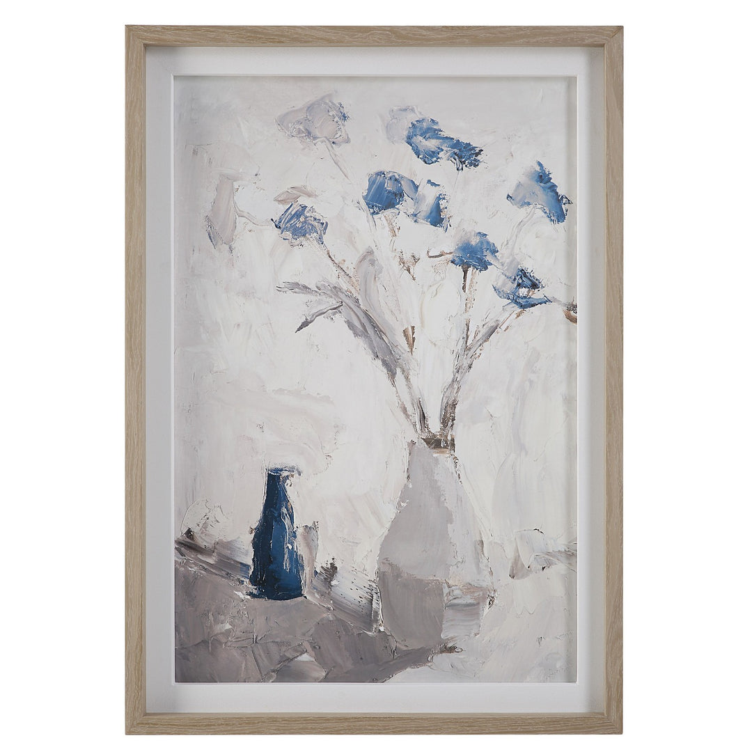 Blue Flowers Print in Blue, Gray And Natural - available from The Lighting Shoppe, trusted by Canadian homeowners