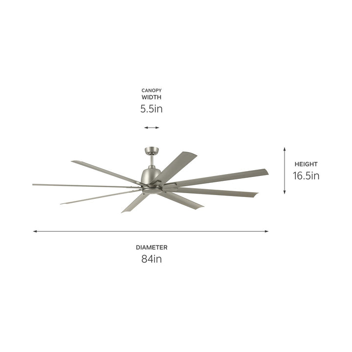 Kichler Canada - 310285NI - 84"Ceiling Fan - Breda - Brushed Nickel