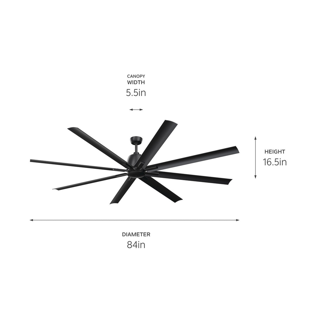 Kichler Canada - 310285SBK - 84"Ceiling Fan - Breda - Satin Black