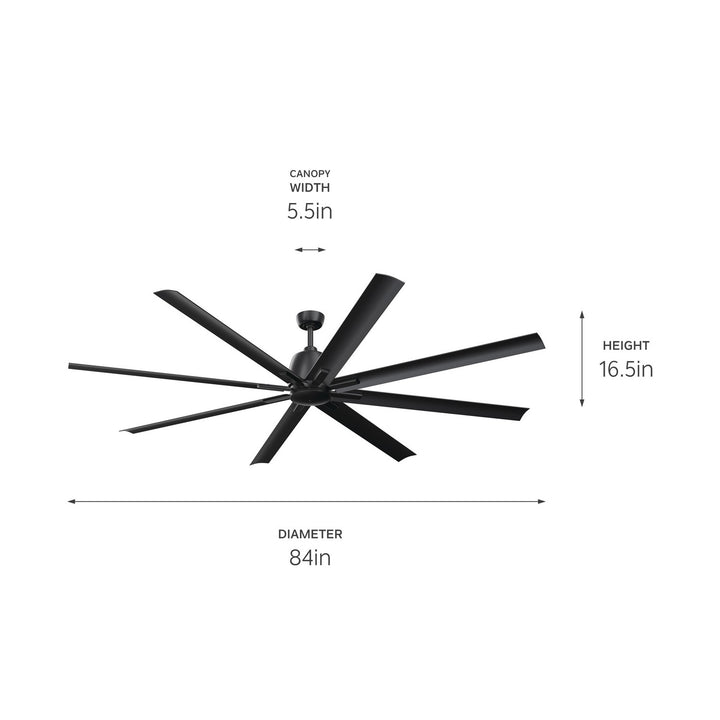 Kichler Canada - 310285SBK - 84"Ceiling Fan - Breda - Satin Black