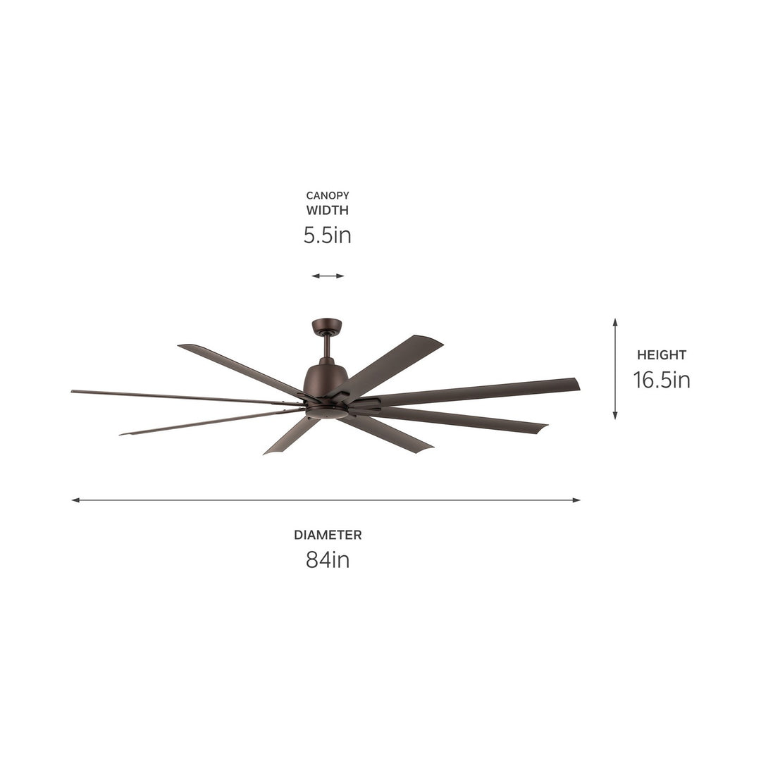 Kichler Canada - 310285SNB - 84"Ceiling Fan - Breda - Satin Natural Bronze