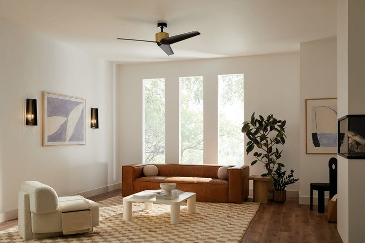 Kichler Canada - 330130NBR - 56"Ceiling Fan - Almere - Natural Brass