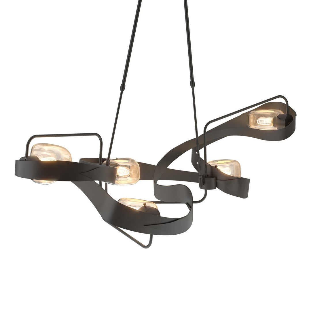 Hubbardton Forge Canada - 137820-SKT-LONG-10-ZM0549 - Five Light Pendant - Graffiti - Black