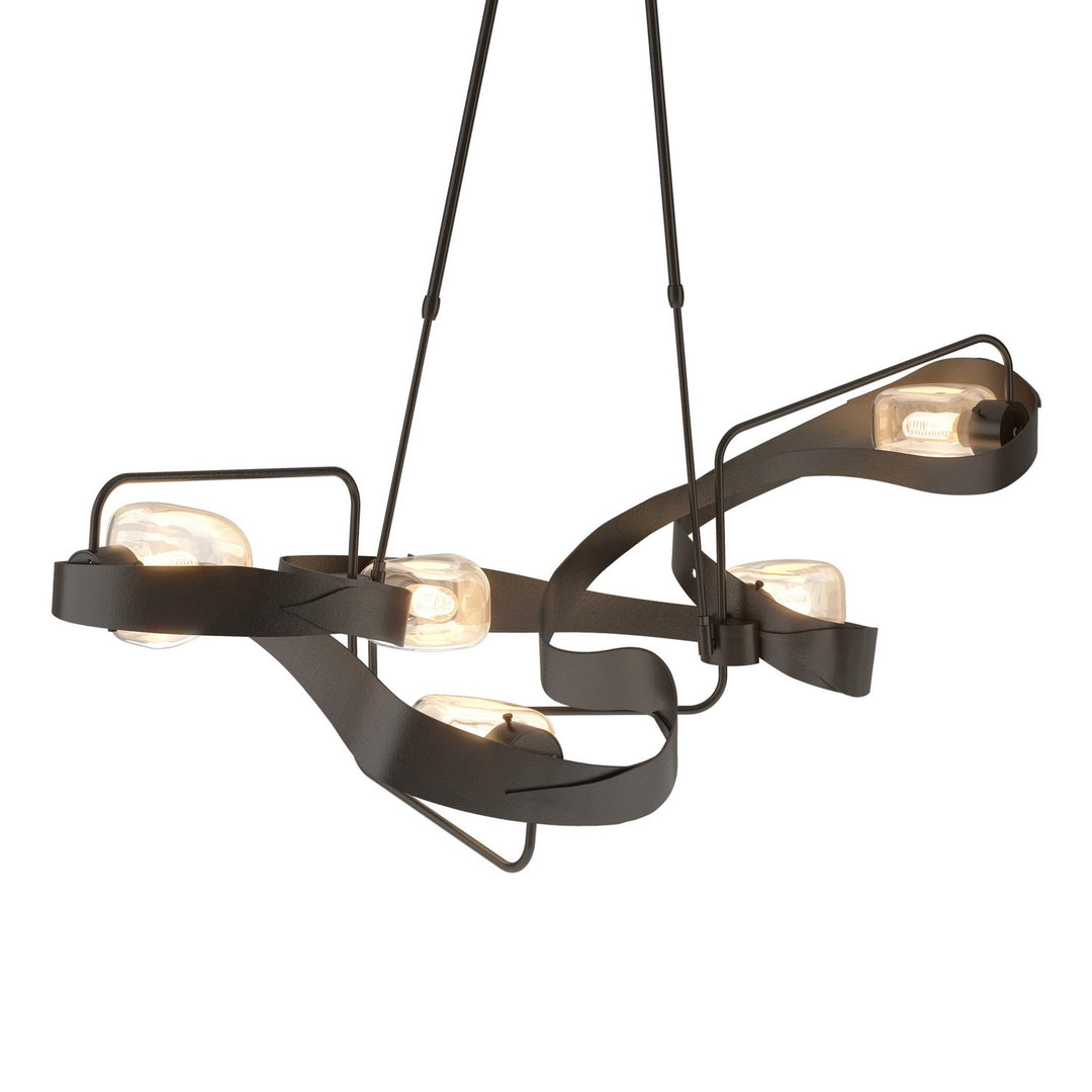 Hubbardton Forge Canada - 137820-SKT-LONG-14-ZM0549 - Five Light Pendant - Graffiti - Oil Rubbed Bronze
