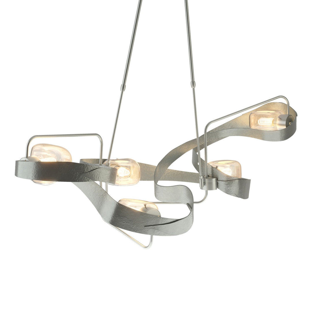 Hubbardton Forge Canada - 137820-SKT-LONG-82-ZM0549 - Five Light Pendant - Graffiti - Vintage Platinum