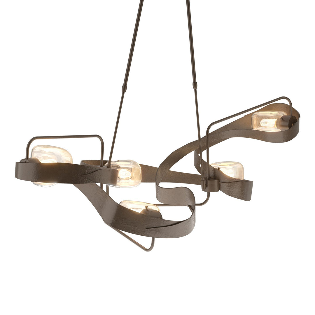 Hubbardton Forge Canada - 137820-SKT-SHRT-05-ZM0549 - Five Light Pendant - Graffiti - Bronze