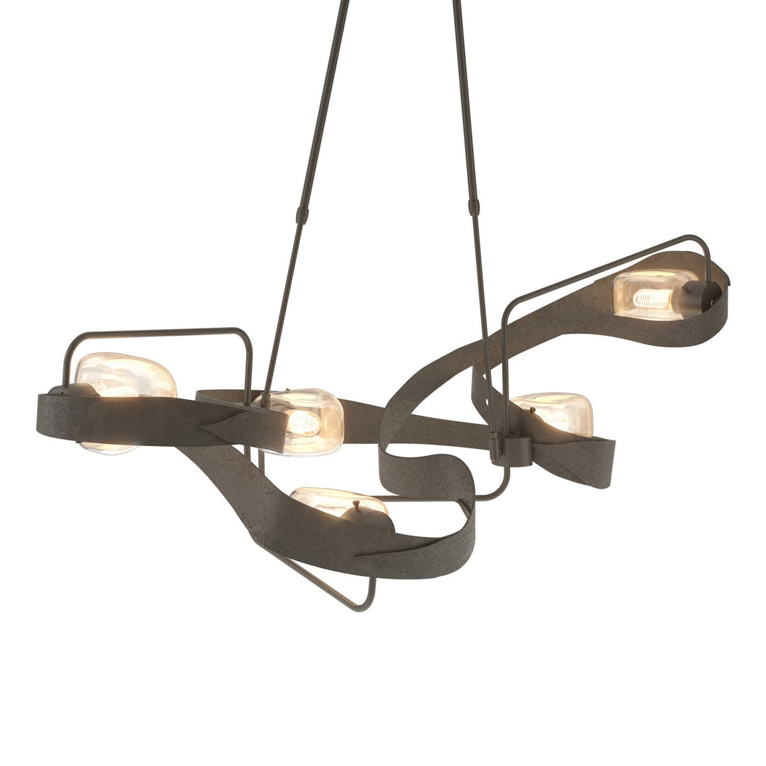 Hubbardton Forge Canada - 137820-SKT-SHRT-07-ZM0549 - Five Light Pendant - Graffiti - Dark Smoke