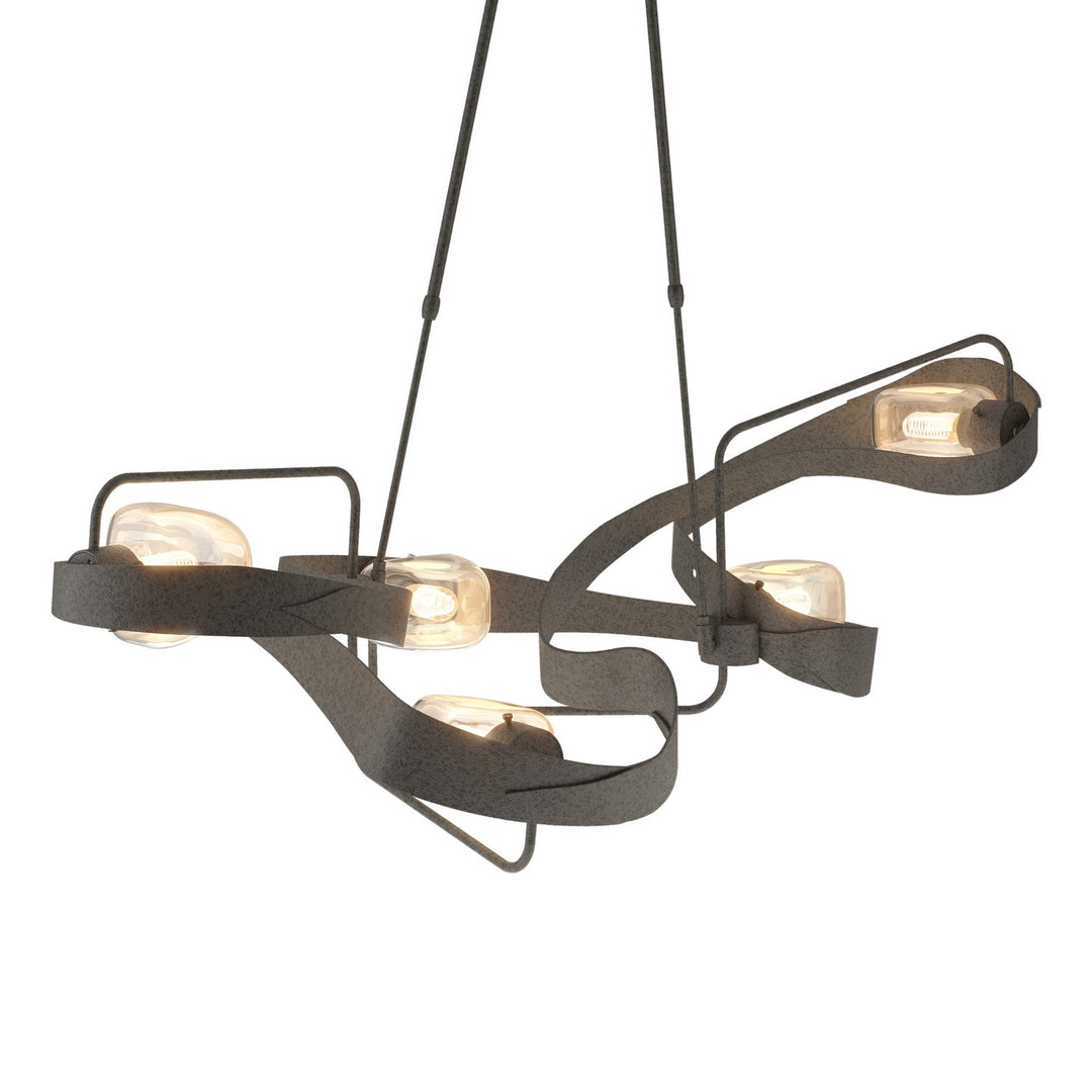 Hubbardton Forge Canada - 137820-SKT-SHRT-20-ZM0549 - Five Light Pendant - Graffiti - Natural Iron