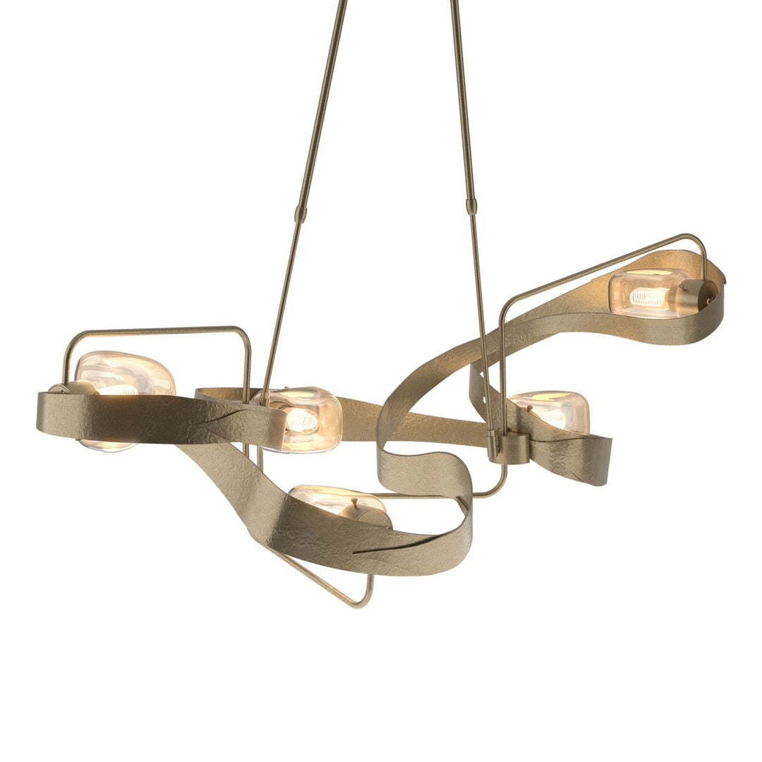 Hubbardton Forge Canada - 137820-SKT-STND-84-ZM0549 - Five Light Pendant - Graffiti - Soft Gold