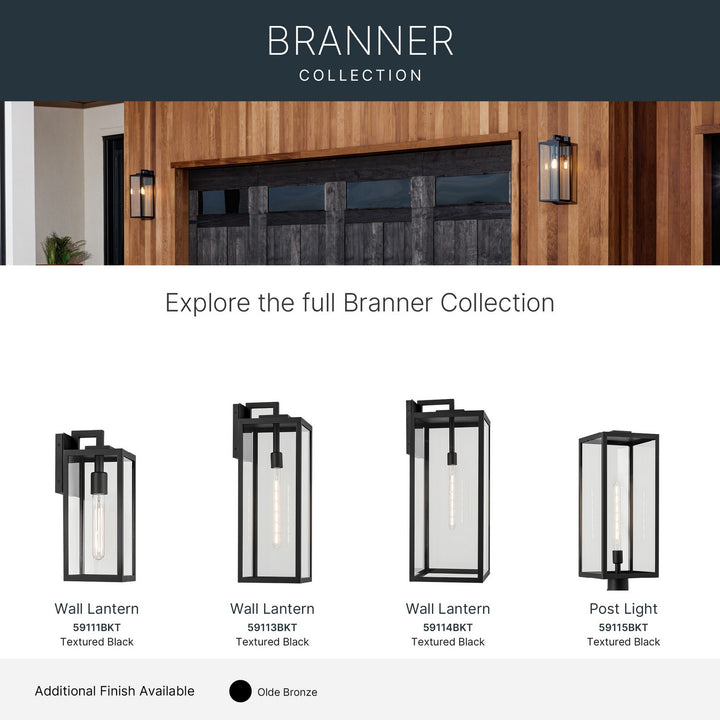 Kichler Canada - 59114BKT - One Light Outdoor Wall Mount - Branner - Textured Black