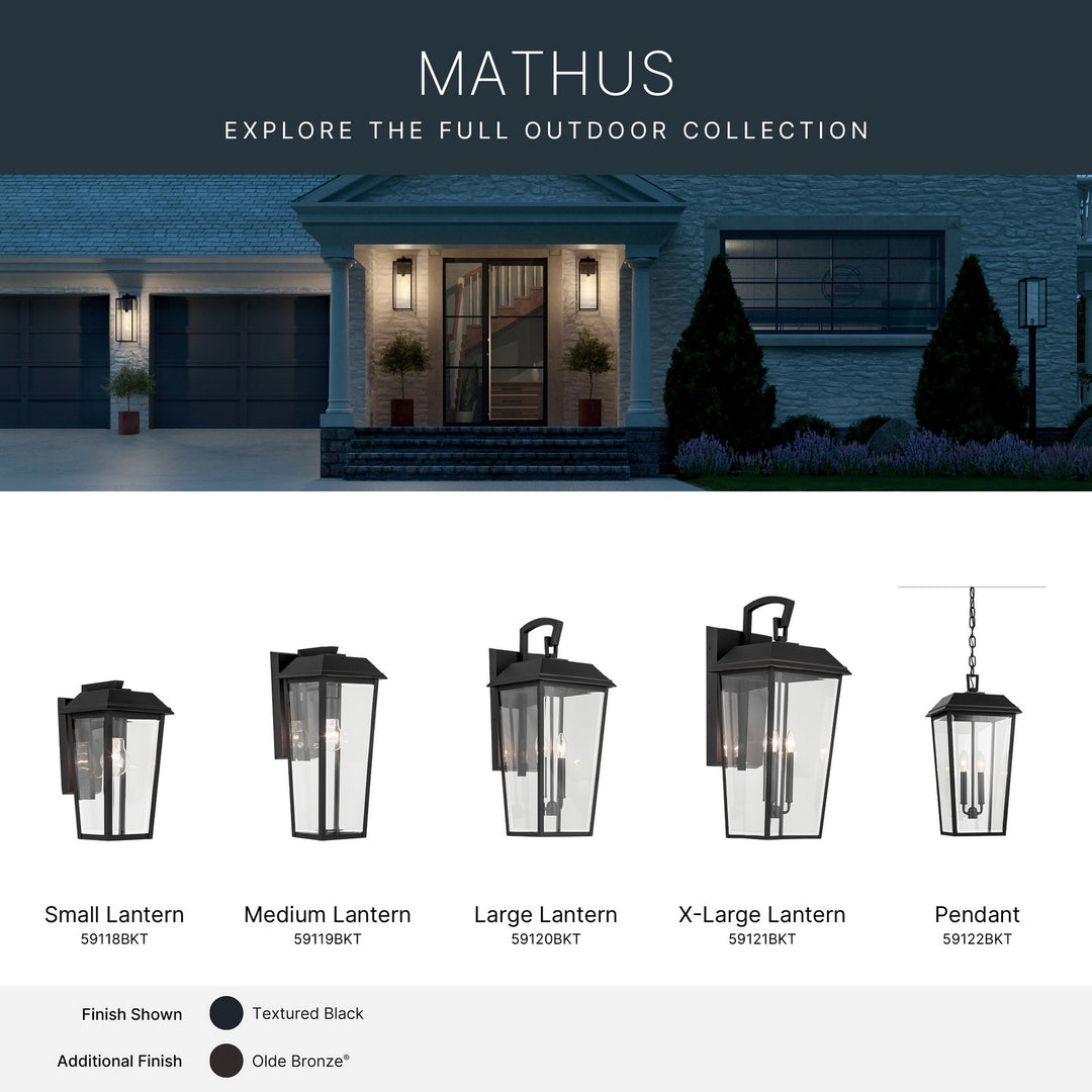 Kichler Canada - 59119BKT - One Light Outdoor Wall Mount - Mathus - Textured Black