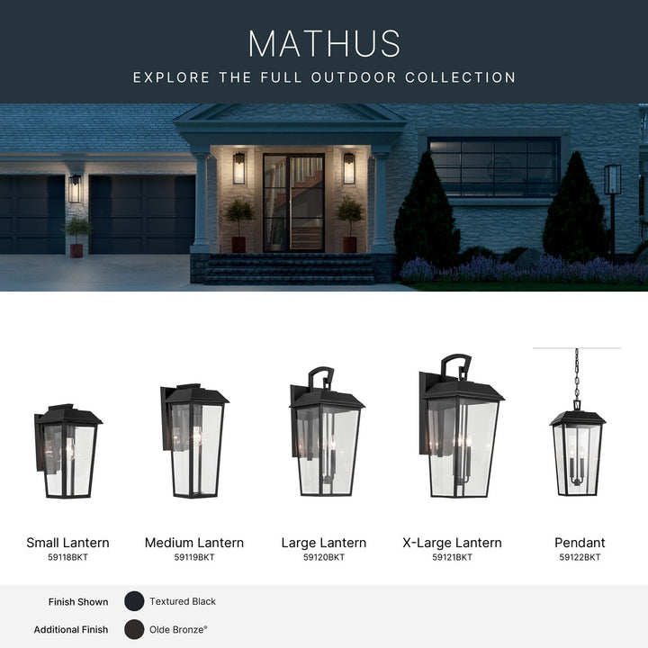 Kichler Canada - 59119BKT - One Light Outdoor Wall Mount - Mathus - Textured Black