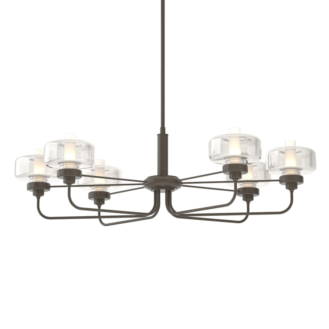 Hubbardton Forge Canada - 137840-SKT-MULT-07-YE0592 - Six Light Pendant - Nola - Dark Smoke