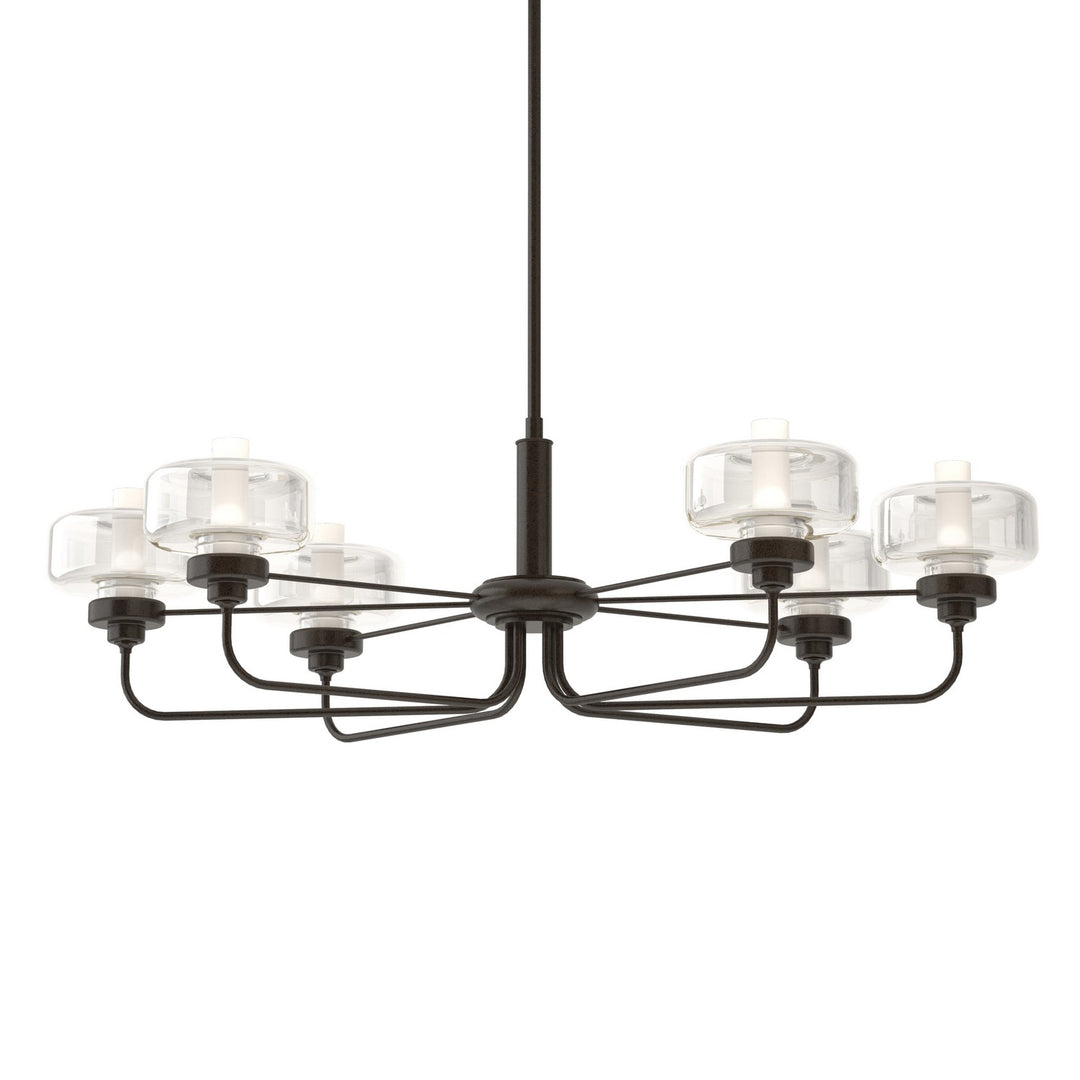 Hubbardton Forge Canada - 137840-SKT-MULT-14-YE0592 - Six Light Pendant - Nola - Oil Rubbed Bronze