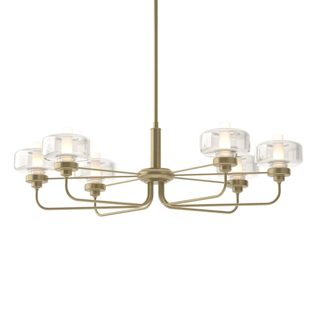 Hubbardton Forge Canada - 137840-SKT-MULT-84-YE0592 - Six Light Pendant - Nola - Soft Gold