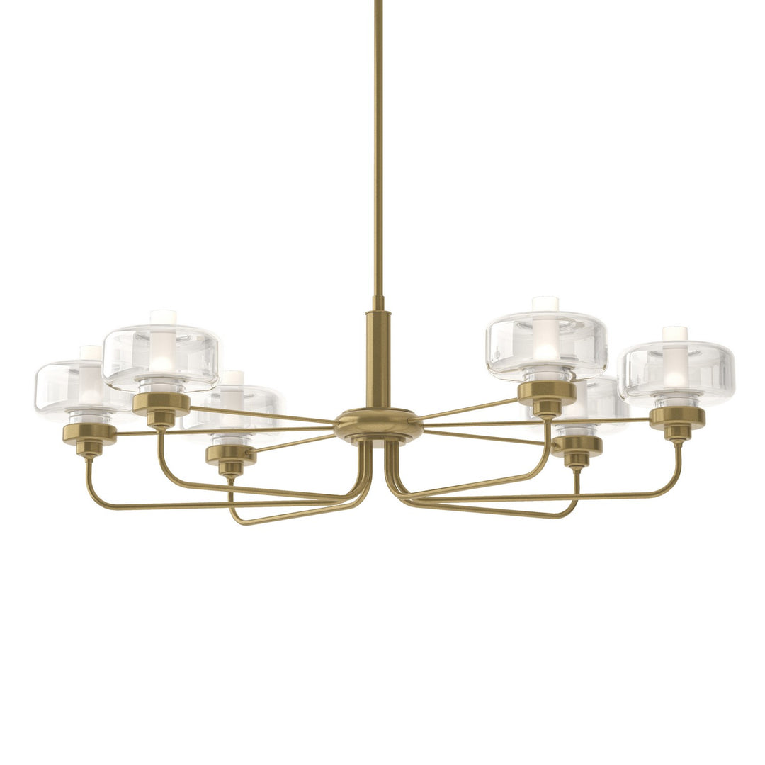 Hubbardton Forge Canada - 137840-SKT-MULT-86-YE0592 - Six Light Pendant - Nola - Modern Brass