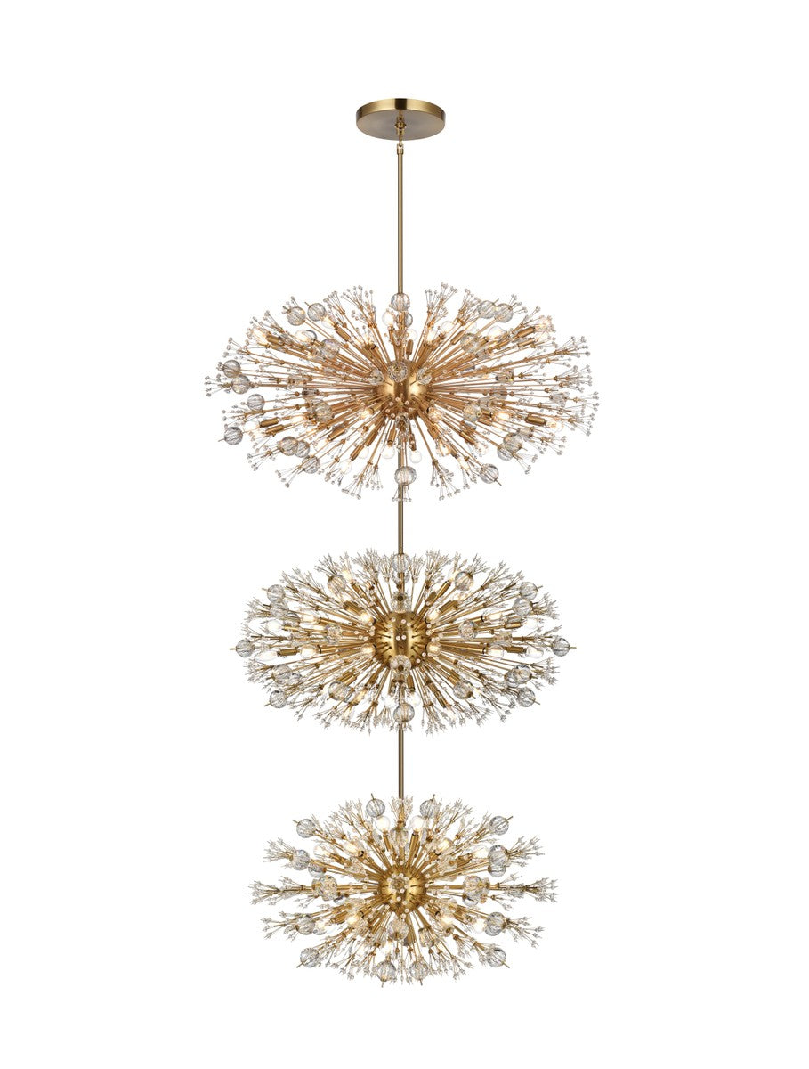 Vera 90 Light Chandelier in Satin Gold - available from The Lighting Shoppe, trusted by Canadian homeowners