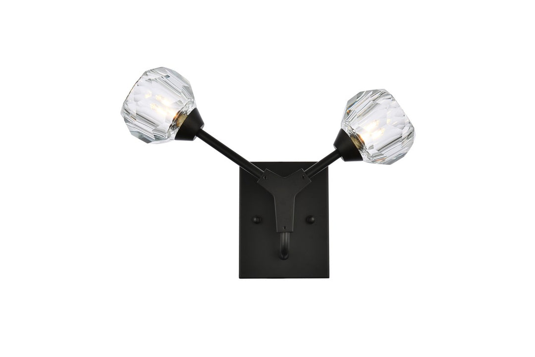 Zayne Two Light Wall Sconce in Black - available from The Lighting Shoppe, trusted by Canadian homeowners