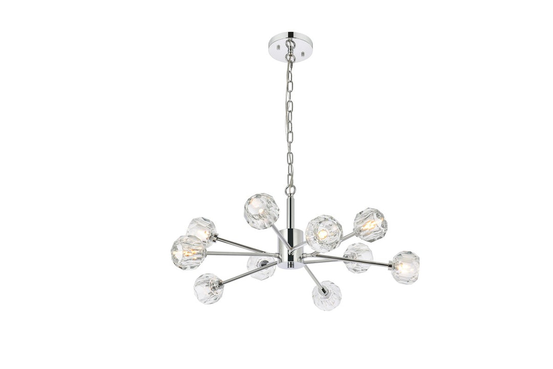 Elegant Lighting - 3509D29C - Ten Light Pendant - Graham - Chrome and Clear
