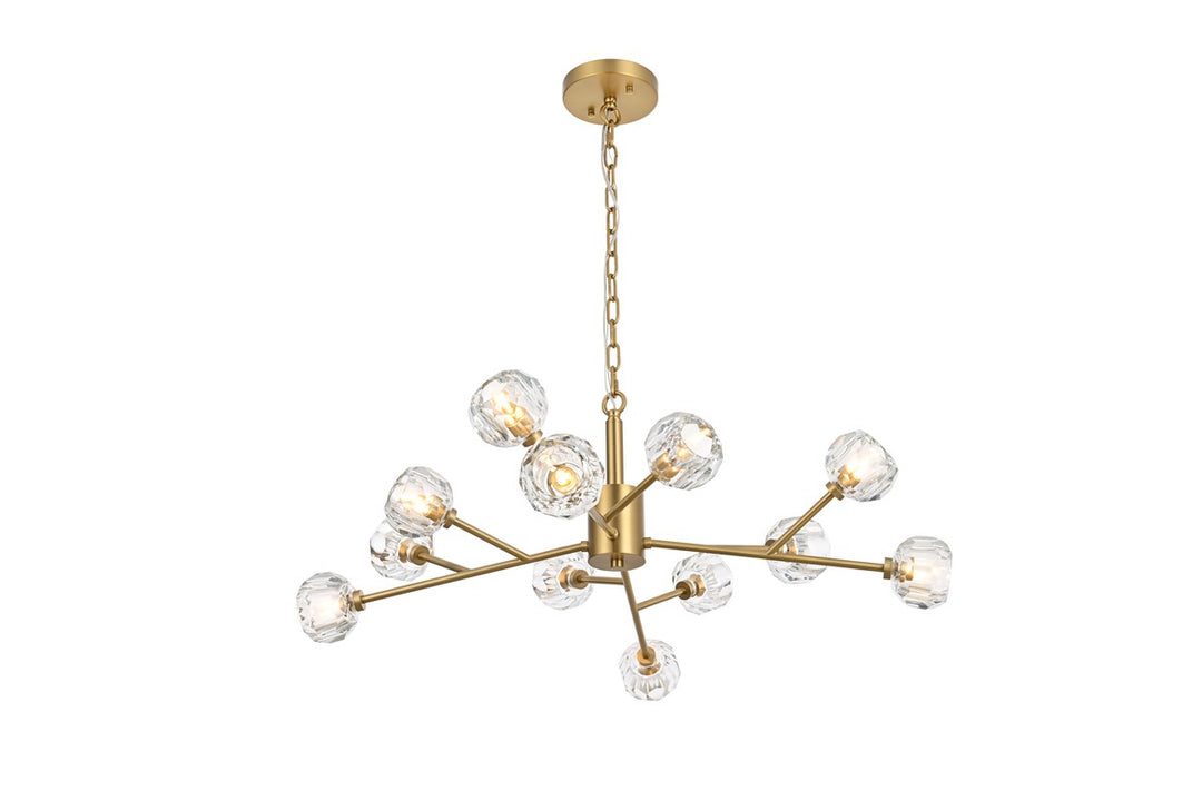 Elegant Lighting - 3509D35G - 12 Light Pendant - Graham - Gold and Clear