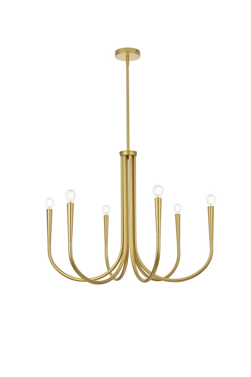 Layne Six Light Chandelier in Brass - available from The Lighting Shoppe, trusted by Canadian homeowners