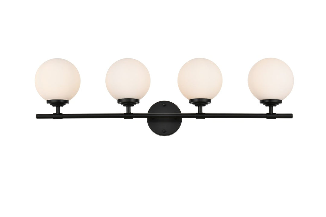 Ansley Four Light Bath Sconce in Black - available from The Lighting Shoppe, trusted by Canadian homeowners