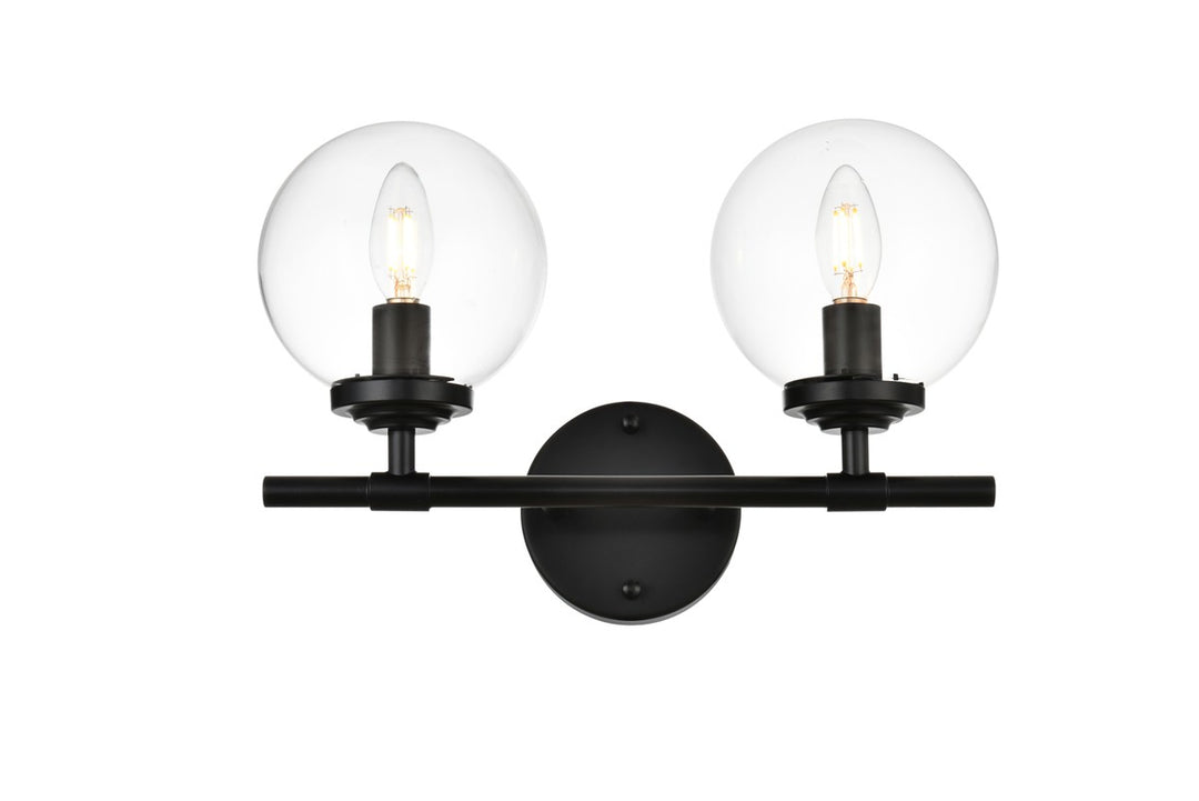 Ingrid Two Light Bath Sconce in Black - available from The Lighting Shoppe, trusted by Canadian homeowners