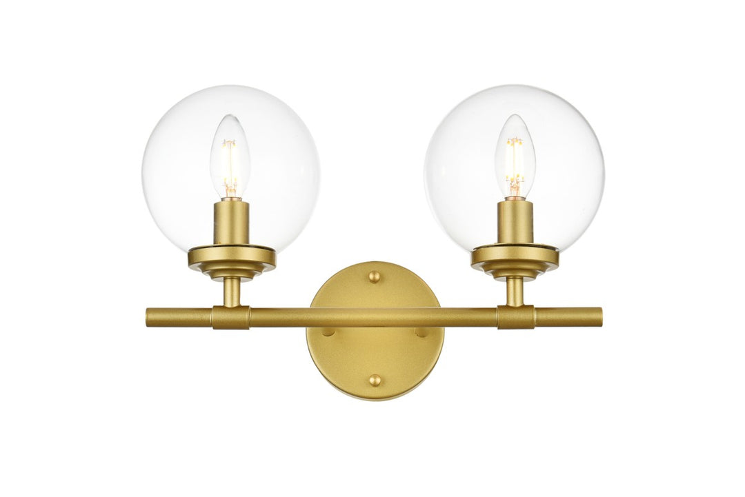 Ingrid Two Light Bath Sconce in Brass - available from The Lighting Shoppe, trusted by Canadian homeowners