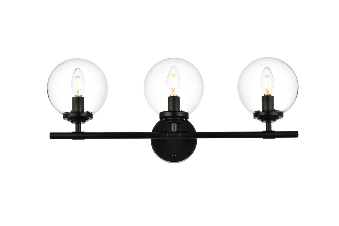 Ingrid Three Light Bath Sconce in Black - available from The Lighting Shoppe, trusted by Canadian homeowners