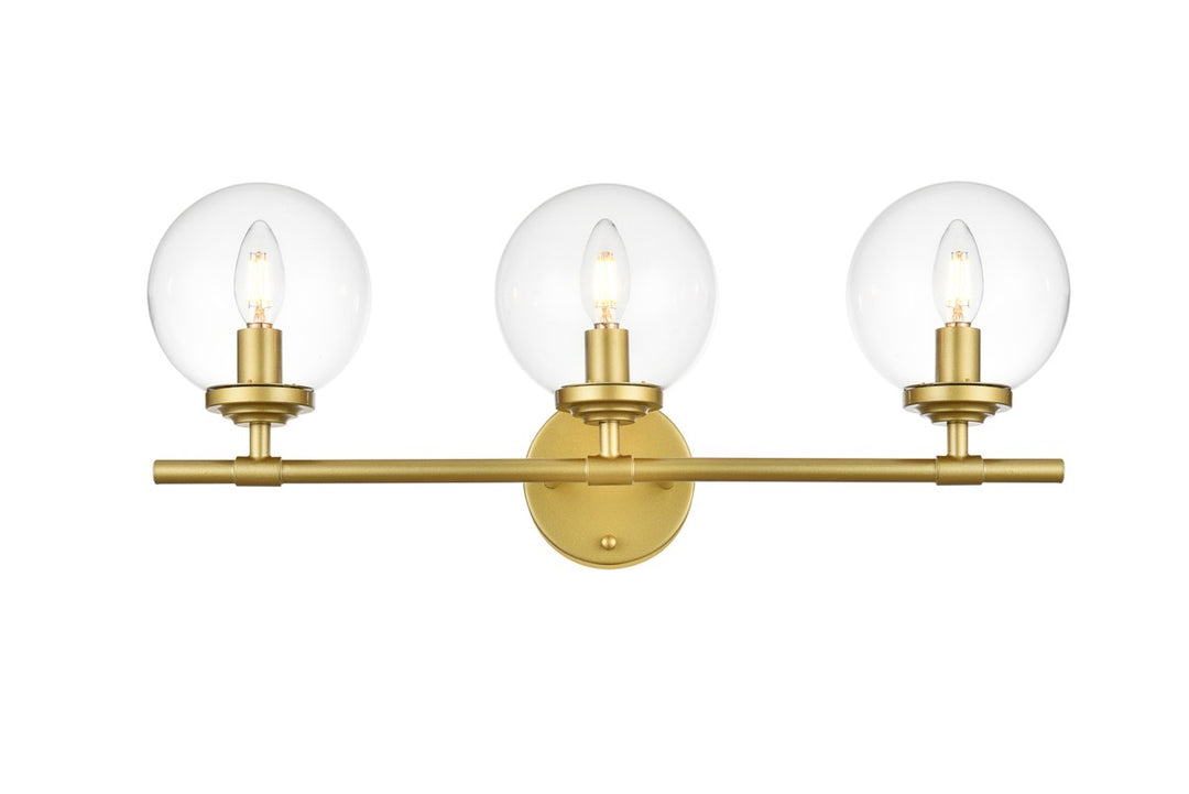 Ingrid Three Light Bath Sconce in Brass - available from The Lighting Shoppe, trusted by Canadian homeowners