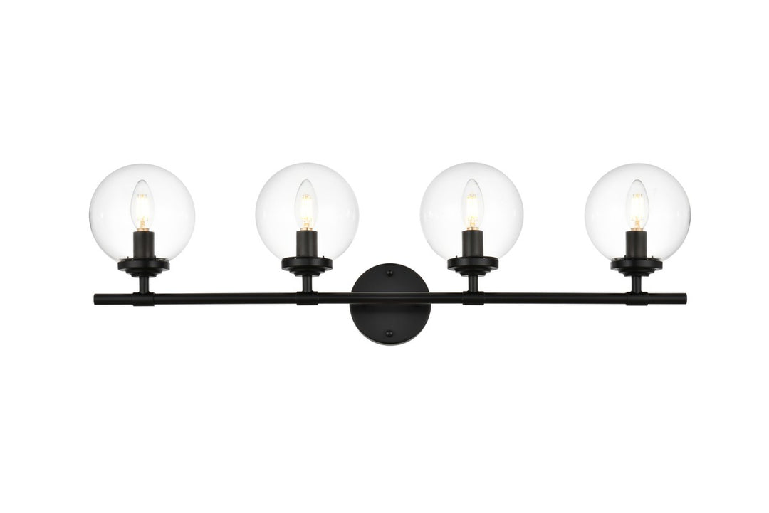 Ingrid Four Light Bath Sconce in Black - available from The Lighting Shoppe, trusted by Canadian homeowners