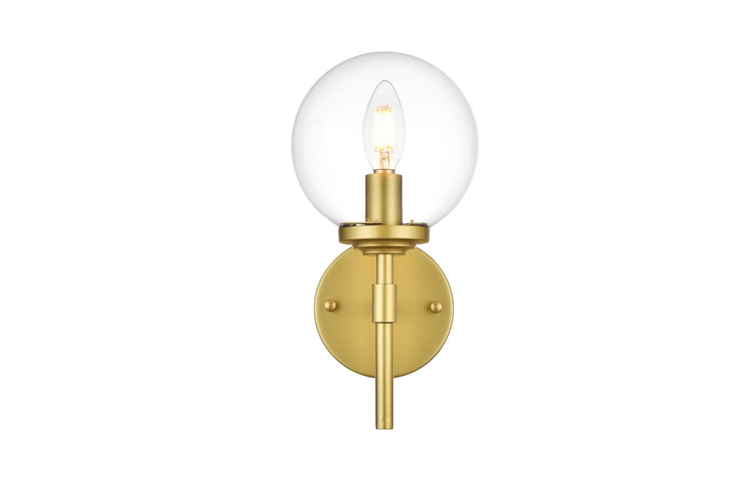 Ingrid One Light Bath Sconce in Brass - available from The Lighting Shoppe, trusted by Canadian homeowners