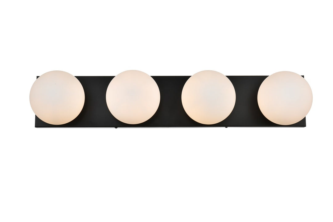 Jaylin Four Light Bath Sconce in Black - available from The Lighting Shoppe, trusted by Canadian homeowners