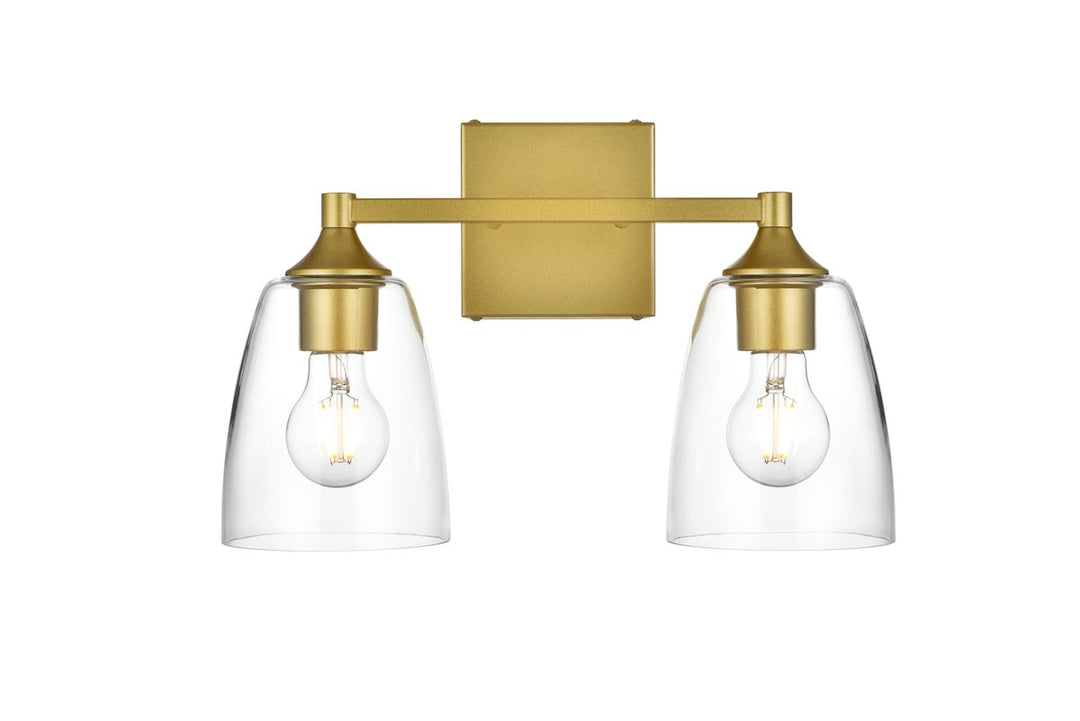 Gianni Two Light Bath Sconce in Brass - available from The Lighting Shoppe, trusted by Canadian homeowners